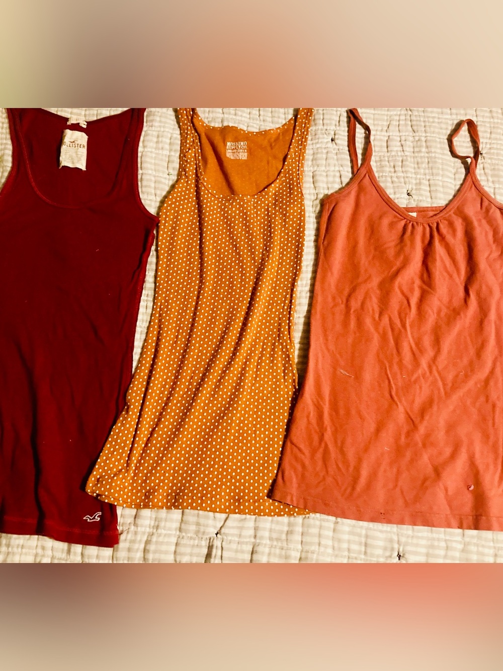 Lot of 3 Women’s or Teens Tank Tops - Size M & L Hollister Mossimo & BKE